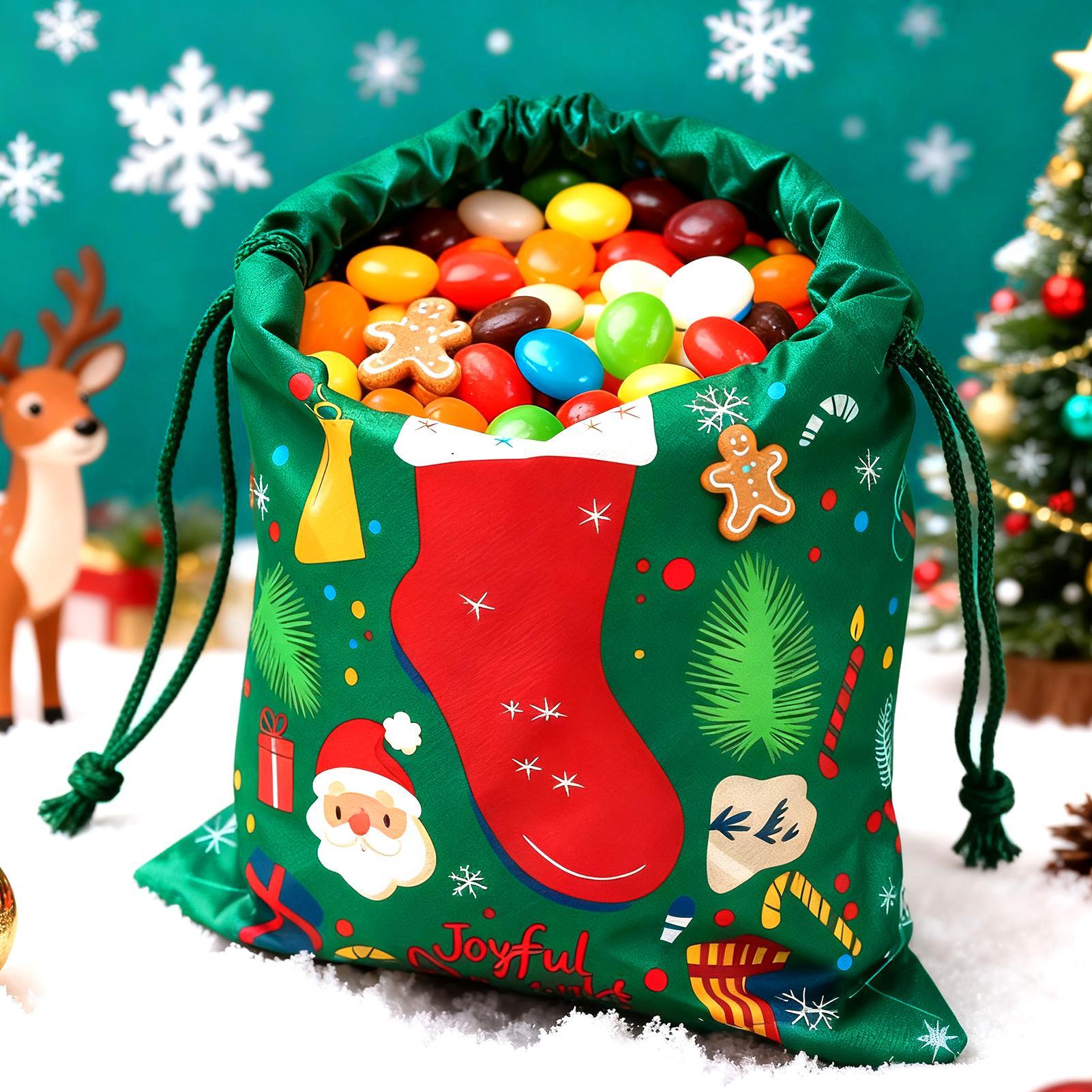 Food Pouch Reusable - Christmas Treat Bags Reusable Non-Woven Pouch
