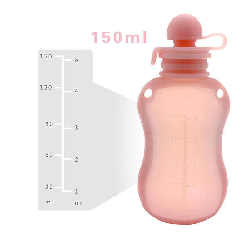 Baby Food Reusable Pouches - 150ml Convenient Milk Storage Bag Reusable