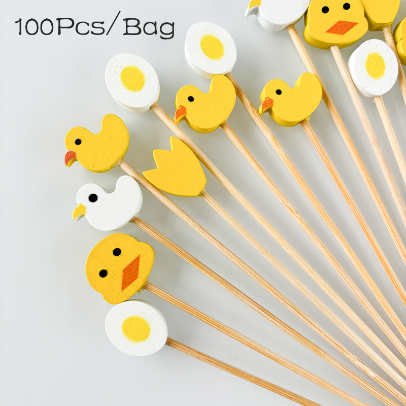 Baby Food Yellow - 100Pcs Cute Yellow Duck Egg Disposable
