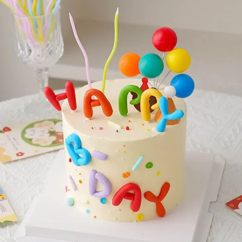 Baby Food Flavors - 1 Set Happy Birthday Cake Topper
