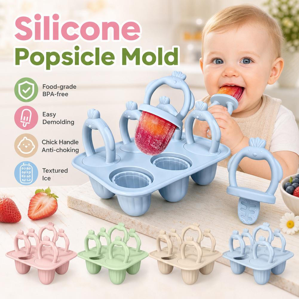 Baby Food Homemade - 1set Silicone Popsicle Mold Six Grid