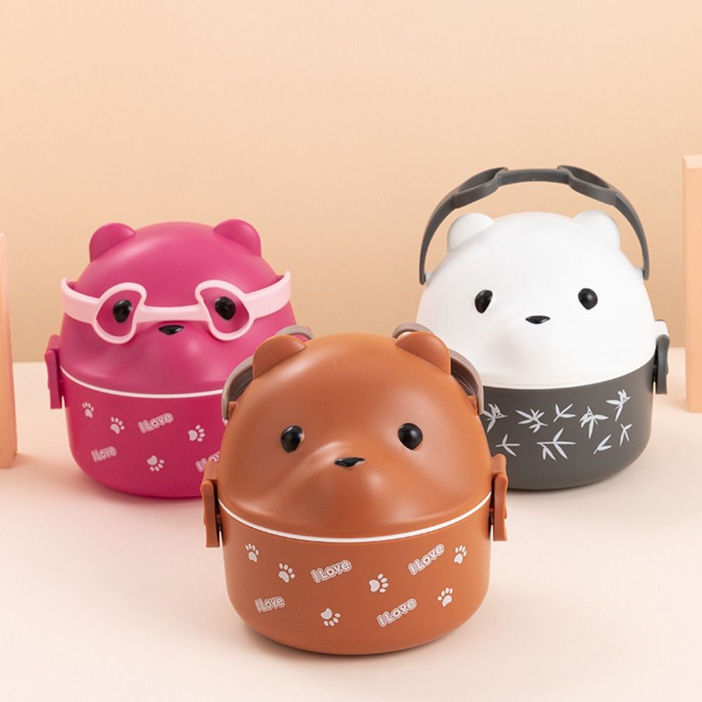 Baby Food Lunch - 1Pcs New Eyeglass Bear Thermal Bento