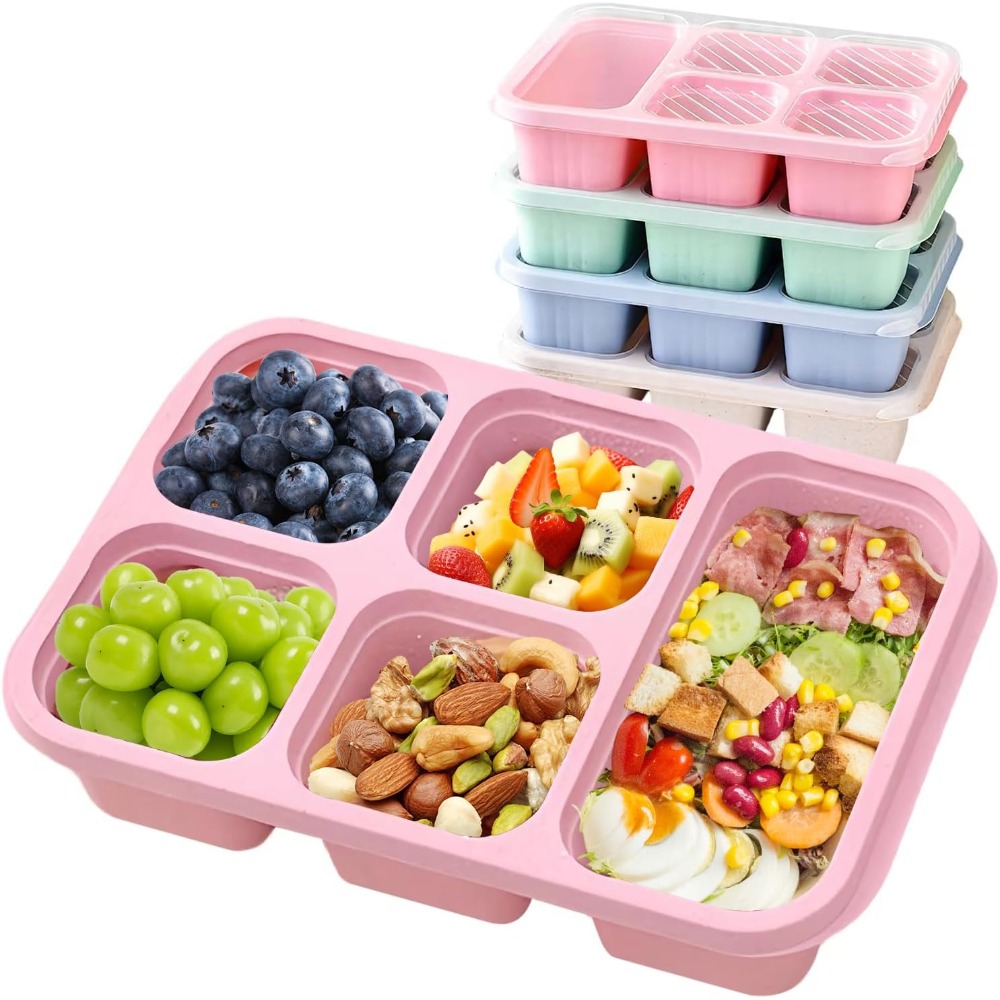 Snack Container Travel - Bento Lunch Box with Reusable 5