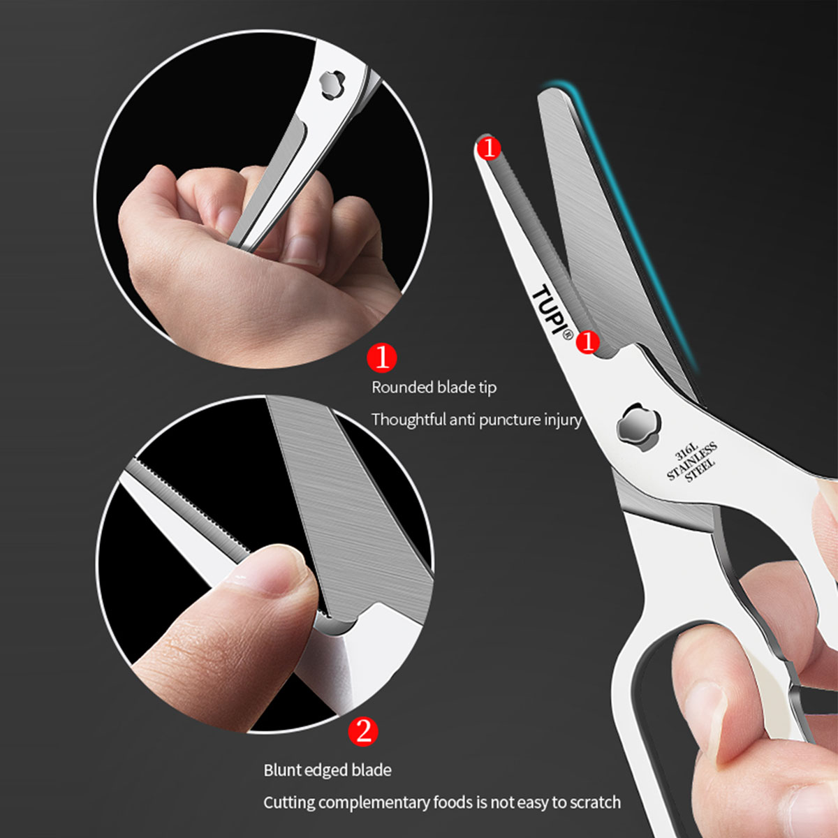 Baby Food Scissors - TUPI - Stainless Steel Scissors Baby