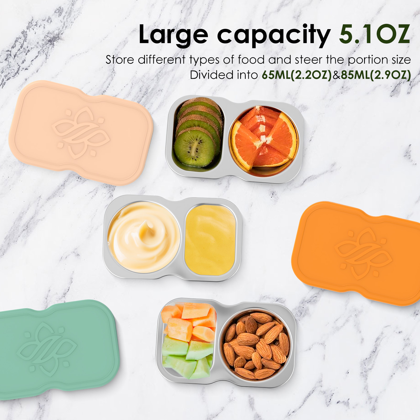 3Pcs 150ml Double Compartment  - Snack Container Travel recension och pris