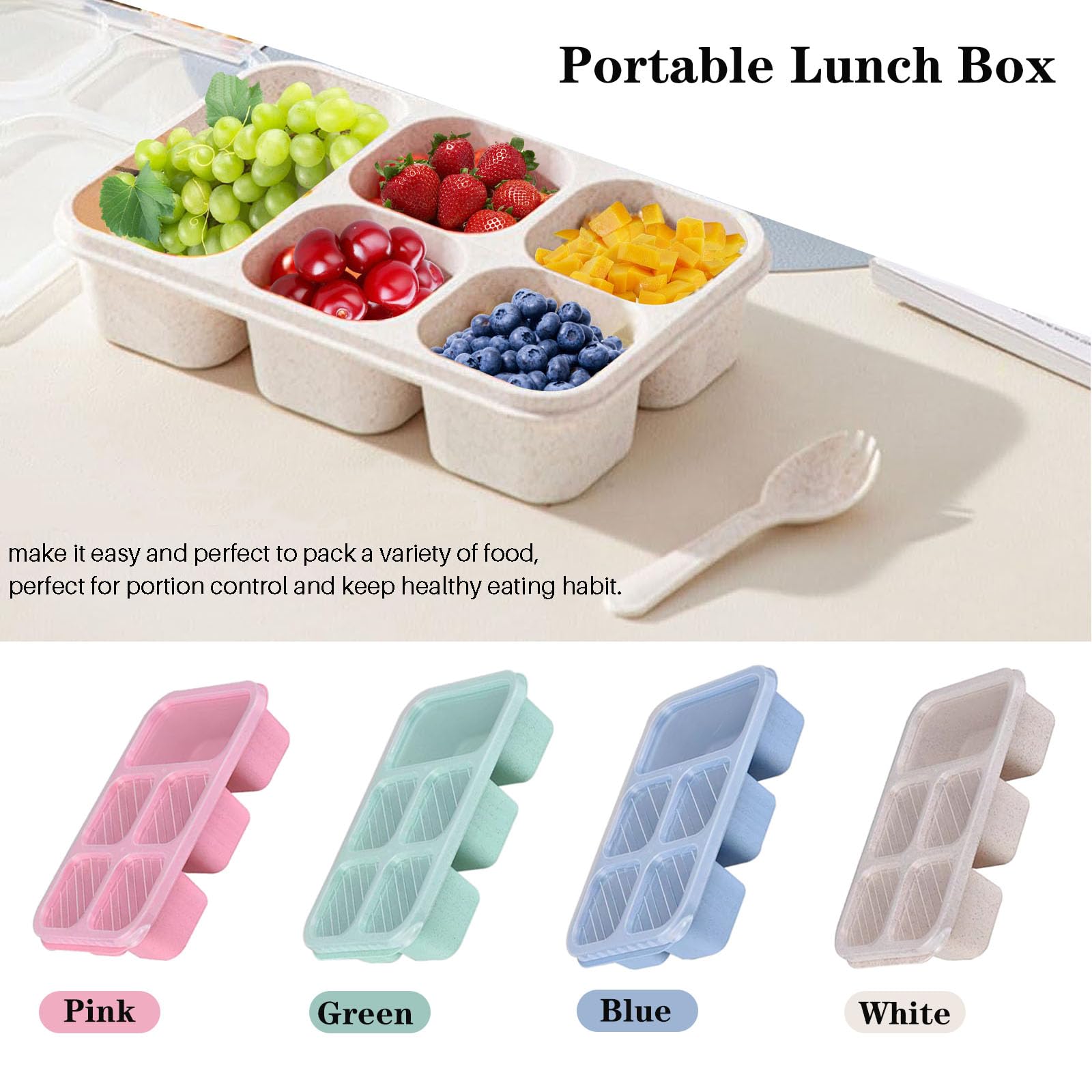 1PC, Bento Lunch Box, Suitable - Snack Container Travel recension och pris