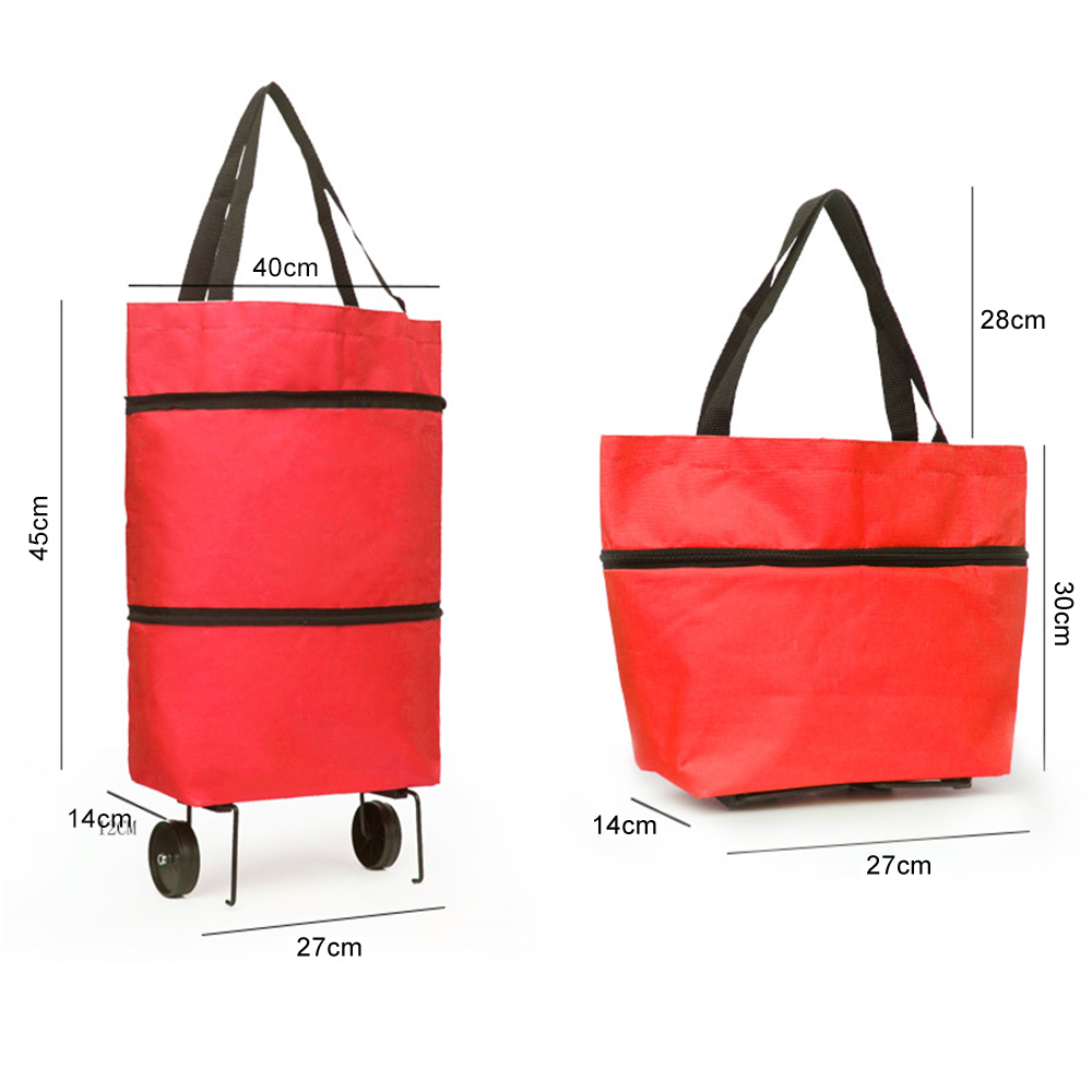 Folding Shopping Pull Cart Tro - Food Pouch Reusable recension och pris