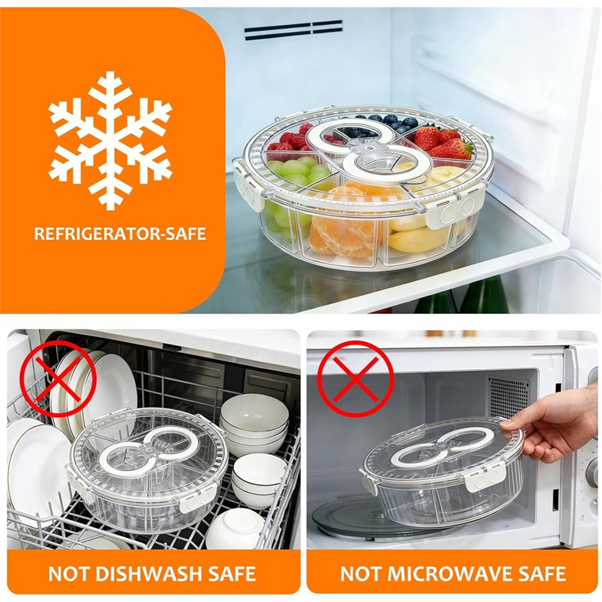 Light Weight Rotating Divided  - Snack Container Travel recension och pris