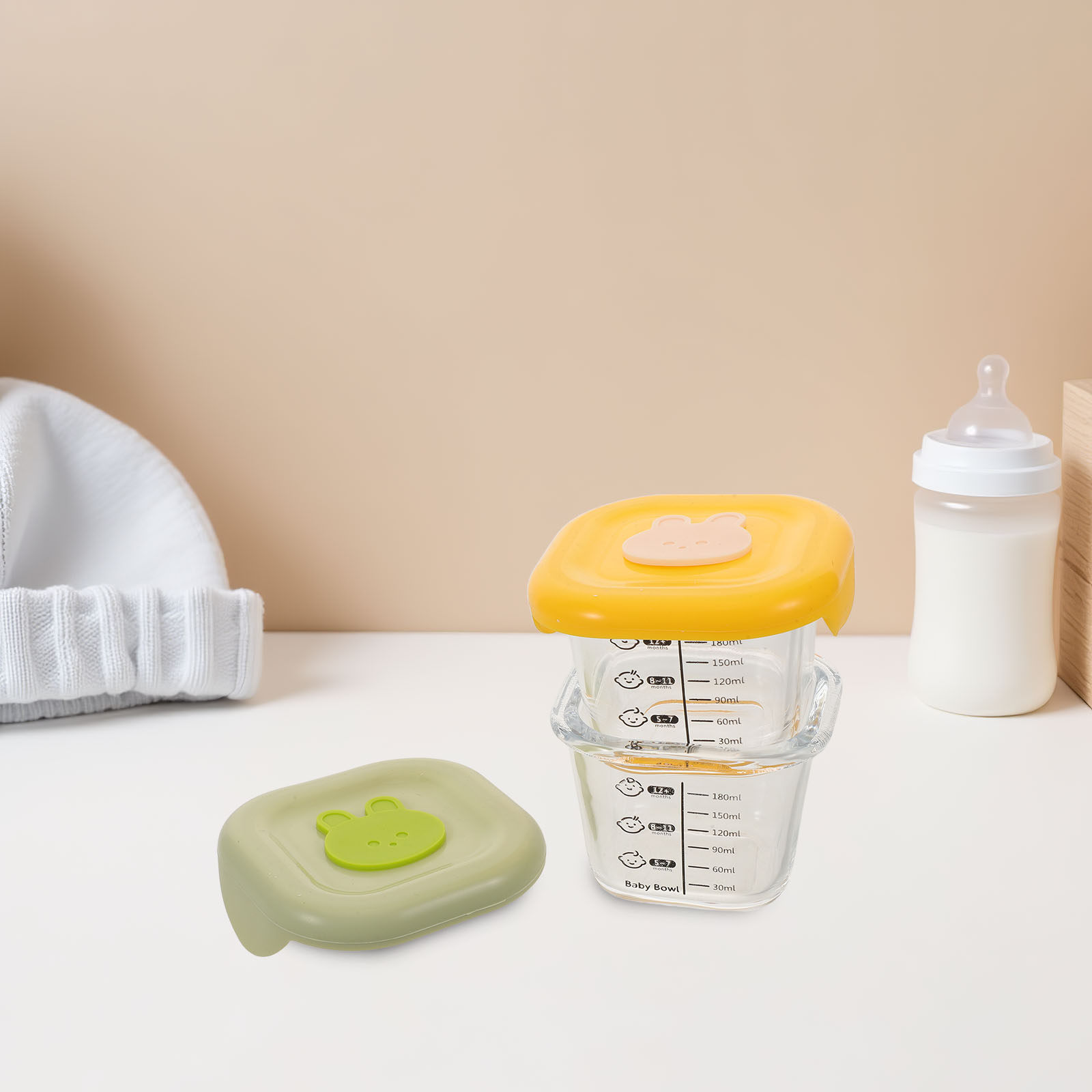 2Pcs Baby Food Storage Boxes L - Baby Food Yellow recension och pris