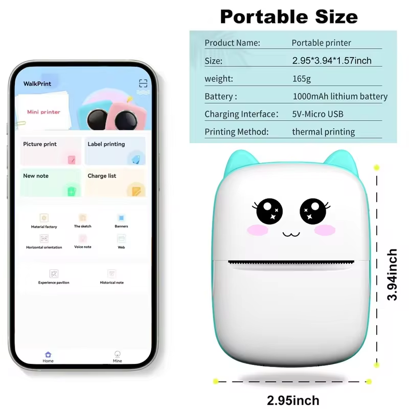 New portable mini printer wire - Baby Food Label recension och pris