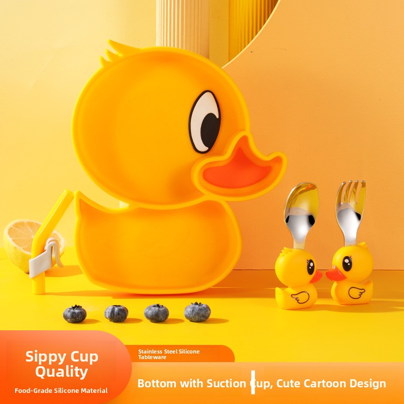 Yellow Duck Silicone Stainless - Baby Food Yellow recension och pris