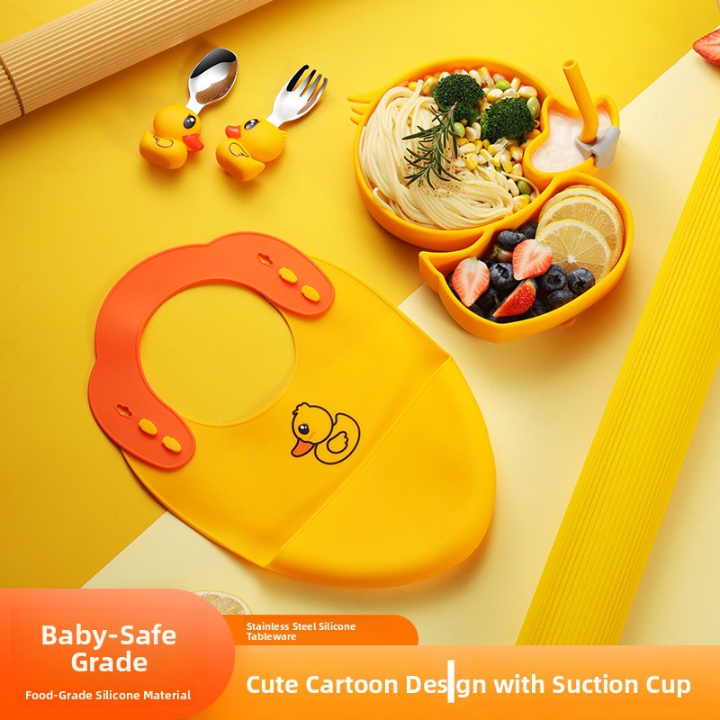Yellow Duck Silicone Stainless - Baby Food Yellow recension och pris