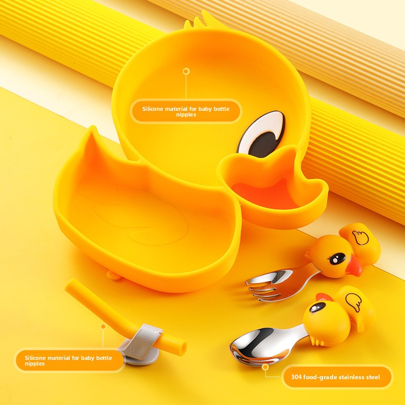 Yellow Duck Silicone Stainless - Baby Food Yellow recension och pris