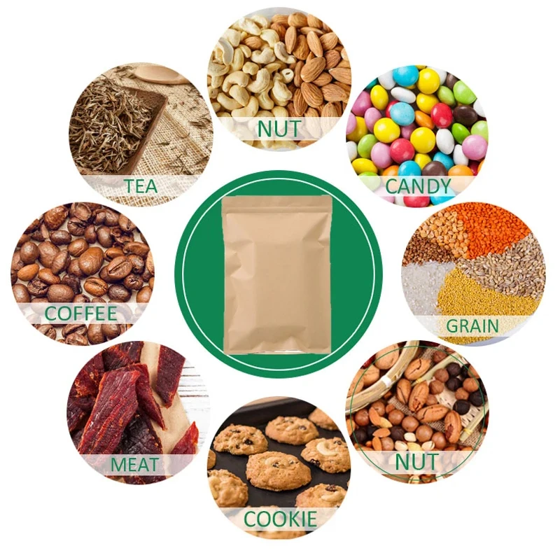 100PCS Brown Kraft Paper Zippe - Food Pouch Reusable recension och pris