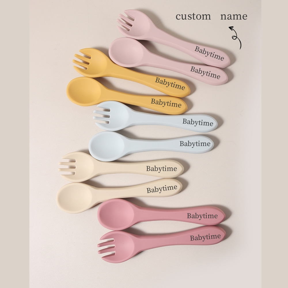 Custom Name 1 Pair Silicone Sp - Baby Food Lunch recension och pris