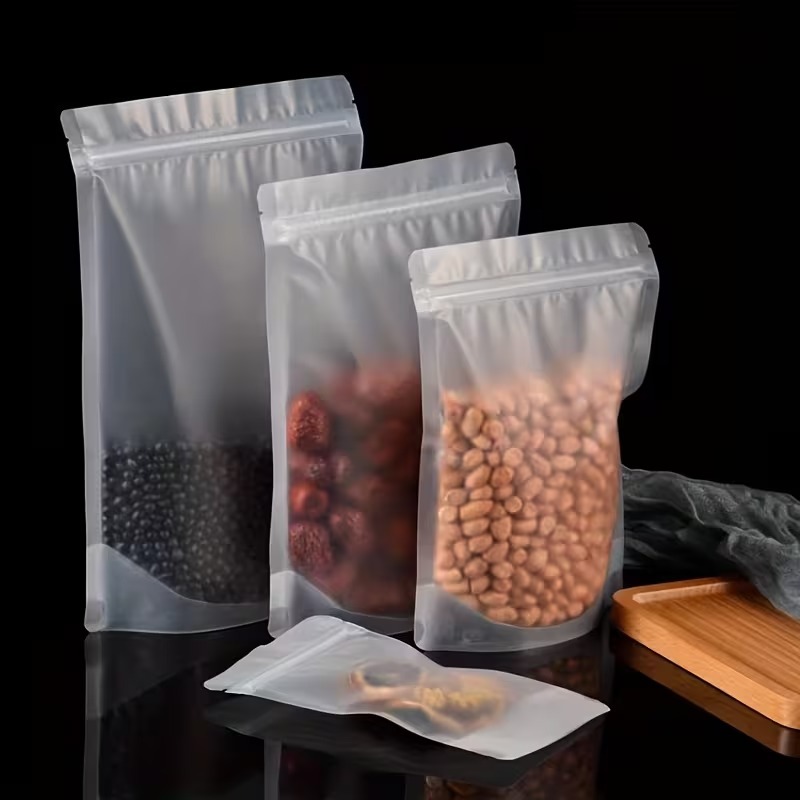 Frosted Clear Ziplock Bag Food - Food Pouch Reusable recension och pris