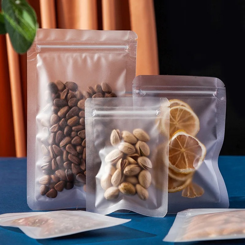 Frosted Clear Ziplock Bag Food - Food Pouch Reusable recension och pris