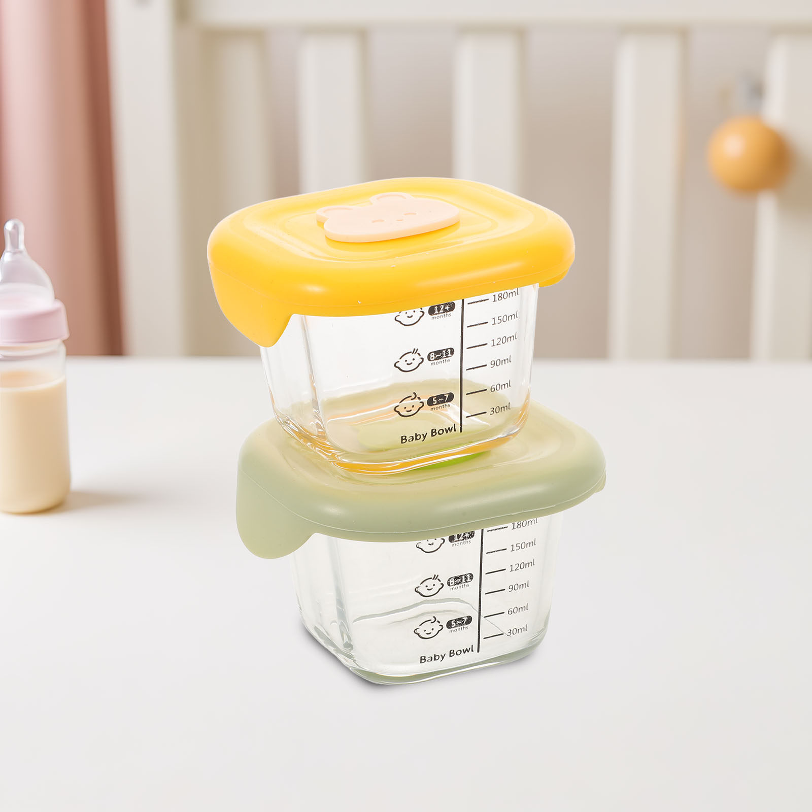 2Pcs Baby Food Storage Boxes 2 - Baby Food Yellow recension och pris