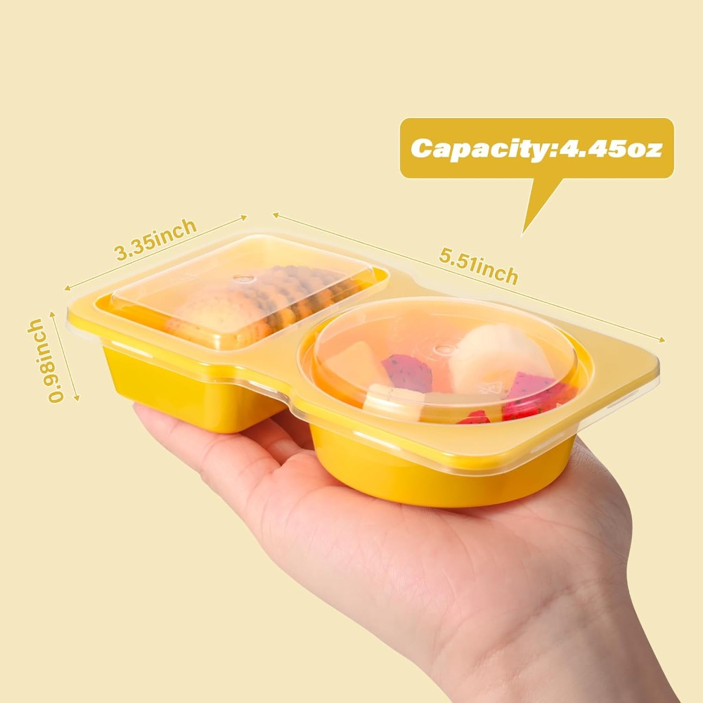 2 Compartment Disposable Plast - Snack Container Travel recension och pris