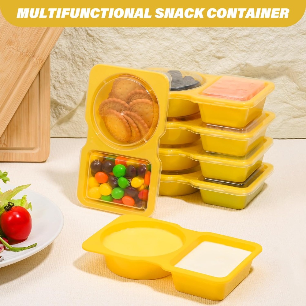 2 Compartment Disposable Plast - Snack Container Travel recension och pris