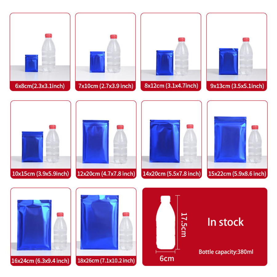 100pcs Matte Blue Foil Zipper  - Food Pouch Reusable recension och pris