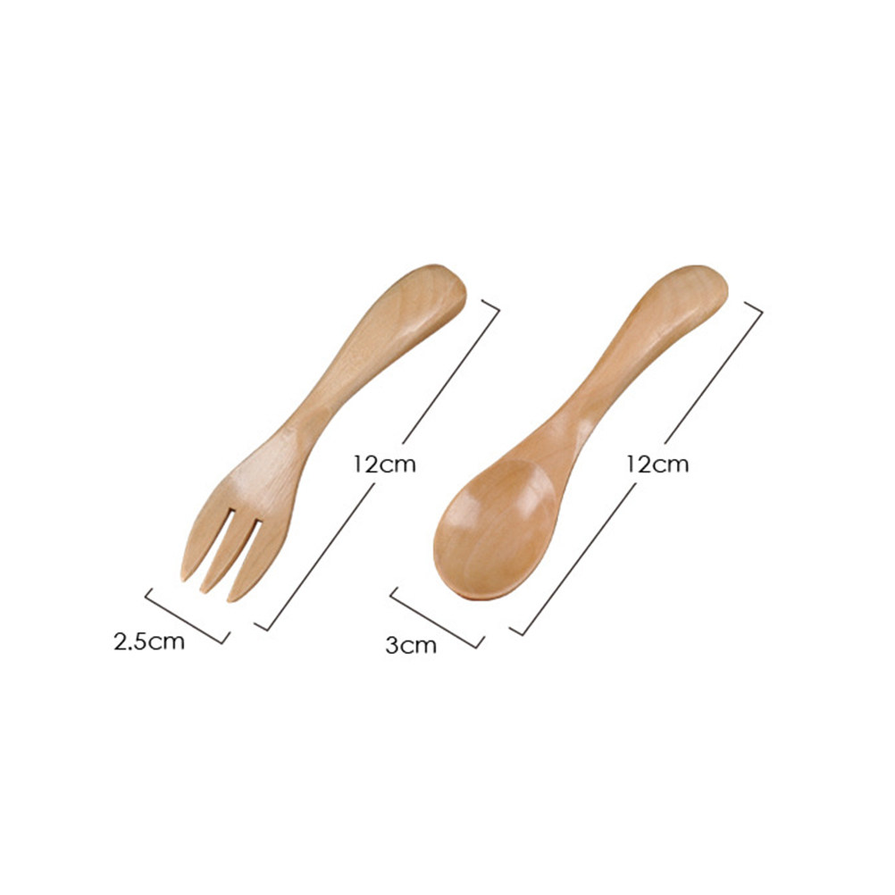 2Pcs Kids Wooden Spoon Fork Se - Baby Food In Restaurant recension och pris