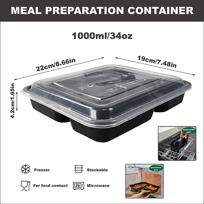 3-Compartment 34 Oz/1000 Ml, 1 - Snack Container Travel recension och pris